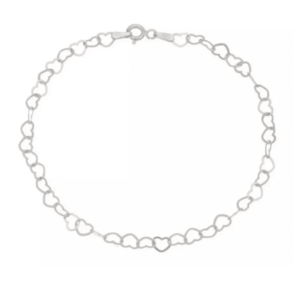 PULSEIRA ELO CORACAO  PRATA 925