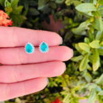 BRINCO VERDE ZIRCONIA GOTA PRATA 925