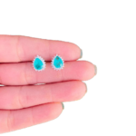 BRINCO VERDE ZIRCONIA GOTA PRATA 925 - Imagem 3