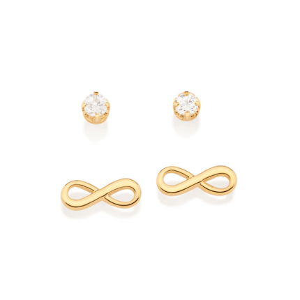 BRINCO KIT DUPLO INFINITO COM ZIRCONIA ROMMANEL