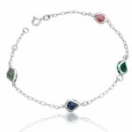 PULSEIRA GOTA COLORIDA MAIOR PRATA 925