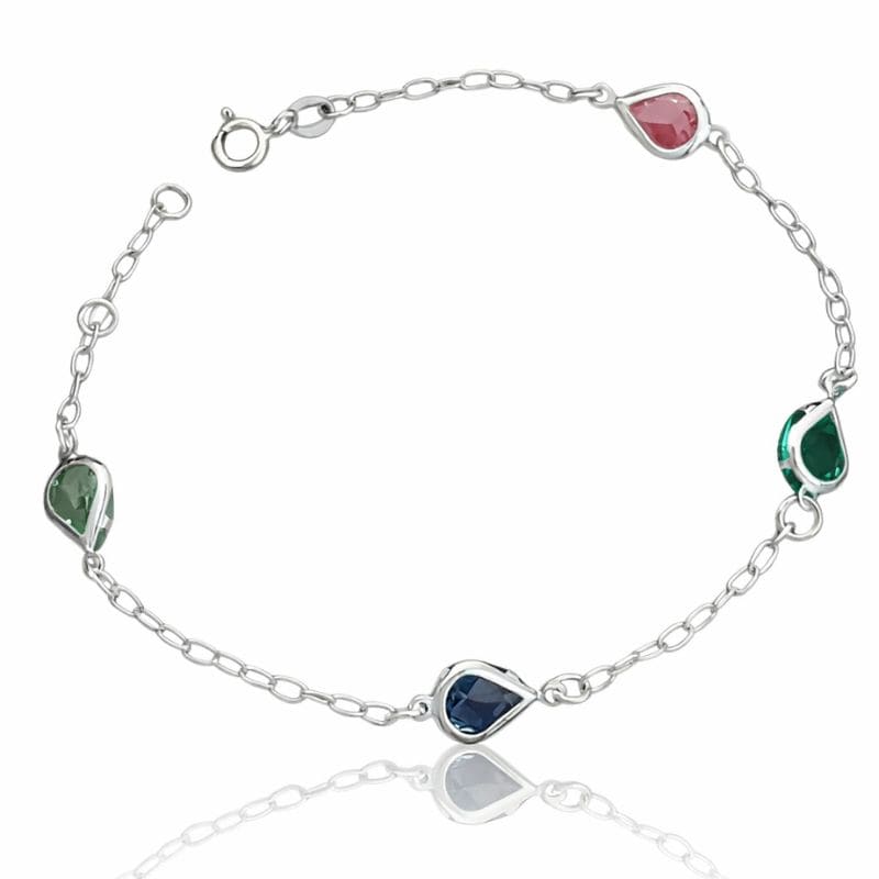 Design sem nome (91) (1) PULSEIRA GOTA COLORIDA MAIOR PRATA 925 - Imagem 1