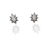 BRINCO ZIRCONIA OVAL DETALHES ENVELHECIDO PRATA 925
