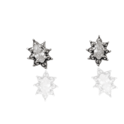 BRINCO ZIRCONIA OVAL DETALHES ENVELHECIDO PRATA 925