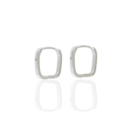 BRINCO ARGOLA QUADRADA CLICK LISA PRATA 925