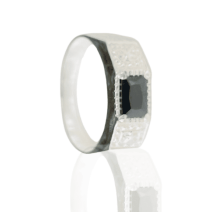 ANEL T29 MASCULINO PRETO PRATA 925