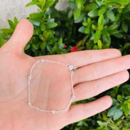 PULSEIRA DE BOLINHAS 3X1 PRATA 925