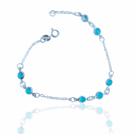 PULSEIRA 3 ZIRCONIA AO MEIO AZUIS PRATA 925