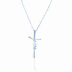CORDÃO 45CM COM PINGENTE JESUS CRAVEJADO PRATA 925