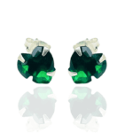 BRINCO CORAÇÃO VERDE ZIRCONIA 8MM PRATA 925