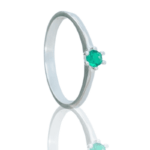 ANEL SOLITÁRIO ZIRCONIA VERDE PRATA 925