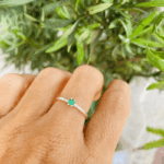 ANEL SOLITÁRIO ZIRCONIA VERDE PRATA 925 - Imagem 2