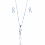 CONJUNTO 45CM COM PINGENTE INFINITO CRAVEJADO PRATA 925
