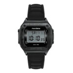 RELOGIO MONDAINE PRETO MASCULINO QUADRADO DIGITAL ORIGINAL