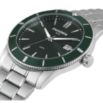 RELOGIO MONDAINE PRATA MASCULINO FUNDO VERDE ESCURO ORIGINAL - Imagem 2