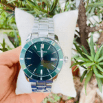 RELOGIO MONDAINE PRATA MASCULINO FUNDO VERDE ESCURO ORIGINAL - Imagem 5