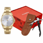 RELOGIO MONDAINE DOURADO MASCULINO FUNDO BRANCO 12/03/06/09/12 ORIGINAL