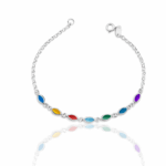 PULSEIRA COLORIDA PRATA 925