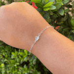 PULSEIRA ELO CORAÇÃO COM ZIRCONIA CORAÇÃO PRATA 925 - Imagem 2