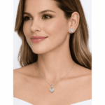 CONJUNTO 45CM CORAÇAO CRAVEJADO VAZADO PRATA 925 - Imagem 2