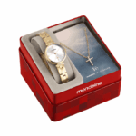 RELOGIO MONDAINE FEMININO DOURADO COM CRUZ ORIGINAL