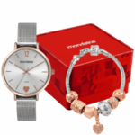 RELOGIO PRATA COM CORAÇÃO MONDAINE FEMININO ORIGINAL