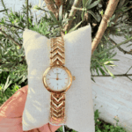 RELOGIO DOURADO MONDAINE FEMININO PULSEIRA BRACELETE ORIGINAL - Imagem 5