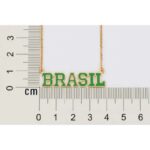 CORDAO 5CM / PINGENTE BRASIL VERDE ROMMANEL ORIGINAL - Imagem 3